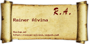 Rainer Alvina névjegykártya